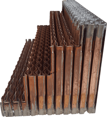 Cut radiator core sample. (Fig. B)