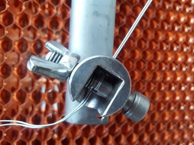 Close up of the wire fastener used when stacking a new core.